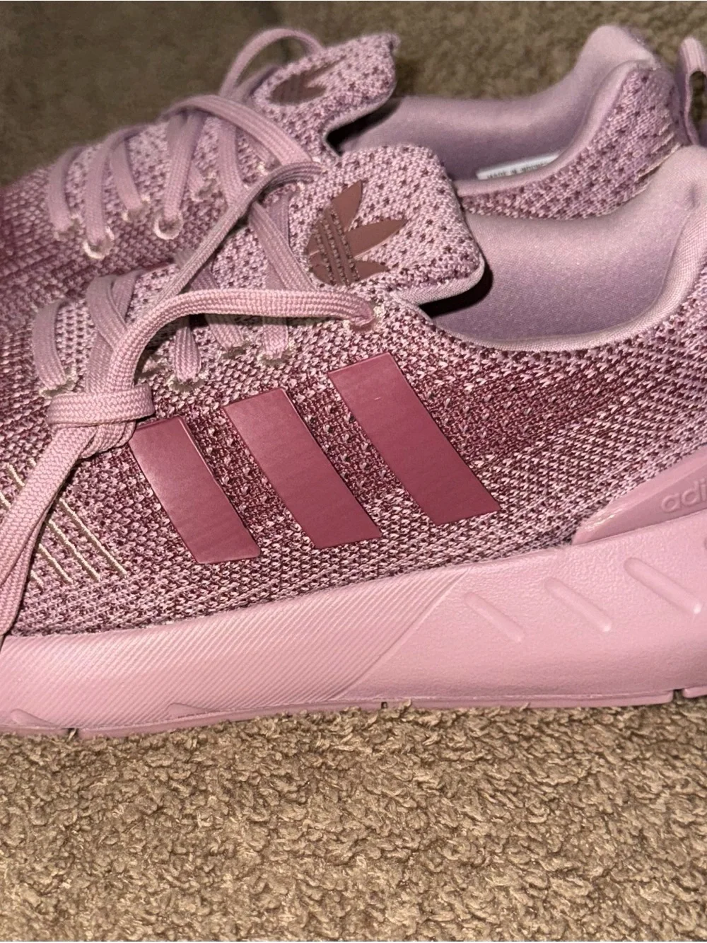 NEW! Adidas Women's Lavender Knit Lace-Up Athletic Sneakers